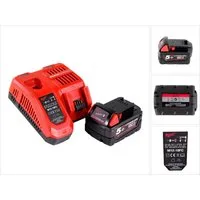 Milwaukee M18NRG-501 Akku Starter Set 18V mit M18 B5 Akku 5,0Ah + M12-18FC Akkupacks