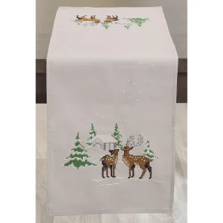 Stickläufer "Rehe in Winterlandschaft"