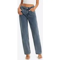 Imily Bela Gerade Jeans Damen Straight Fit Jeans im Five-Pocket Style (Packung, 1-tlg., 1per-Pack) mit Baumwolle