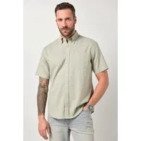 JP1880 Kurzarmhemd Hemd Halbarm Leinenmix Buttondown-Kragen