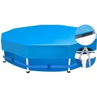 Sekey Pool-Abdeckplane Poolabdeckung Rund Reißfestes Abdeckplane für Runde Stahlrahmenbecken, Wind- & Staubdicht, Reißfest, 244 cm, 305 cm, 366 cm, 457 cm