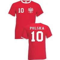 Youth Designz T-Shirt Polen Herren T-Shirt im Fußball Trikot Look mit trendigem Motiv