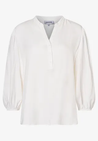 MORE & MORE - Viskosebluse mit 3/4 Arm weiß - Gr. - 38