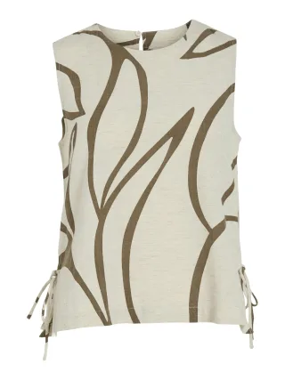 VILA - VIPRISILLA PRI O-NECK S/L TOP/VOL/RC/2 - Gr. - 42