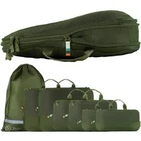 TRAVEL DUDE Kofferorganizer, Packing Cubes aus recycelten Plastikflaschen (ultraleichte Packwürfel, 7-tlg., Packing Cubes für Rucksack und Koffer, Packtaschen), mit Kompression und einem Nassfach