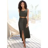 LASCANA Maxikleid mit Zierknöpfen, Sommerkleid, modisch
