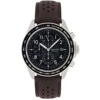 Gigandet Chronograph Herrenuhr, Armbanduhr, Sportuhr, 43mm, RACETRACK G24-010, Mineralglas, Datumsanzeige, Lederband, 10bar/100m wasserdicht