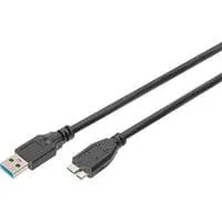 USB 3.2 Gen 1 Anschlusskabel USB-A > Micro USB-B schwarz, 1 Meter