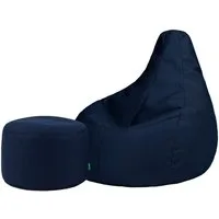 icon Sitzsack Liegesessel mit Hocker Gaming XXL aus Techmesh „Dalton“ (Spar-Set, 1 x Sitzsack, 1 x Fußhocker), Sitzsack XXL, Gaming Sitzsack, Made in Germany, für Erwachsene
