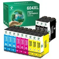 Greensky 12/15PK Multipack 604XL für EPSON 604 XL Druckerpatronen Tintenpatrone (WF-2910DWF WF-2930DWF WF-2935DWF WF-2950DWF, XP-2200 XP-2205 XP-3200 XP-3205 XP-4200 XP-4250)