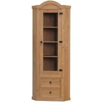 ebuy24 Vitrine New Mexico Eckschrank mit 1 Glastür und 2 Schublad