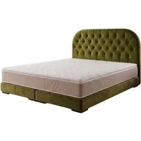 A&J MöbelLand GmbH Polsterbett LEON mit Kopfteil - Stilvolles Bettgestell für Ihr Schlafzimmer (Länge: 209 cm, Höhe Kopfteil: 110 cm, 4 Kopfteil-Varianten, 7 Größen zur Auswahl, Modernes Design, TOP ANGEBOT!, Inklusive Bettgestell), Komplettgestell-S