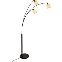 OTTO home Stehlampe, Stehleuchte 3-flammig Leinenschirm 148 cm hoch Bogenlampe E14
