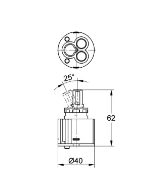 EICHELBERG Keramik-Kartusche 440440 40mm integr. Temperatur- und Mengenbegrenzung, 44044000 44044000