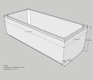 Neuesbad Wannenträger für Kaldewei PURO Nr.653 180x80 Abl.Fußende SW11205