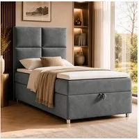 Best for Home Boxspringbett Trinity K-2 mit Bettkasten & Topper – Komfort & Stauraum (Einzelbett, Hotelbett, Polsterbett gepolstertes Kopfteil, Jugendbett, Kinderbett versch. Größen, 1-St., 70x200 80x200 90x200 100x200 cm), Einzel-Boxspringbett mit i