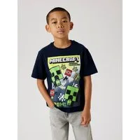 Name It T-Shirt NKMMUS für Jungen mit Minecraft-Print und elastischem Bund regular fit, Jersey, Rundhals, Print