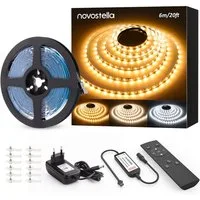 Novostella LED Stripe LED Stripe Leiste Streifen Licht Band Leuchte Lichterkette 6m / 12m, 6M/12M LED Streifen Dimmbar Warmweiß Kaltweiß Lichtband Lichterkette