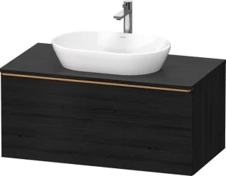 Duravit D-Neo Konsolenwaschtischunterbau wandhängend Eiche Schwarz Matt 1000x550x459 mm - DE49480041 DE4948004160000