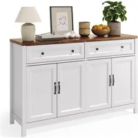 Blishom Sideboard Buffetschrank Küchenschrank Sideboard mit 2 Schubladen 140x40x90 cm (Zwei Schubladen, zwei Schränke), Küchenschrank mit Arbeitsplatten und 4 Türen