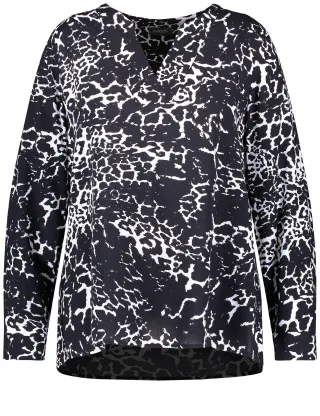 SAMOON - Tunika mit Allover-Print navy gemustert - Gr. - 48