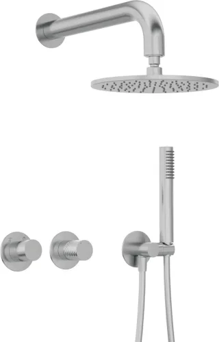 Neuesbad Serie 600 horizontale Unterputz Dusch-Set mit Kopfbrause Neuesbad Serie 600 Hexa edelstahl NB1DENHS_F0YK1