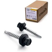 STRÜBER Schrauben- und Dübel-Set Trapezblechschrauben - Selbstbohrende Bohrschrauben mit Dichtscheibe, (250 St)