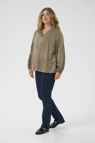 Langarm-Bluse KCmilia Langarm-Bluse Regular fit brown