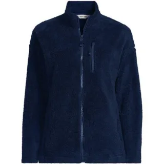 Plüschfleece-Jacke für Damen in Petite-Größe, Damen, size: petite, Blau, Polyester, by Lands' End
