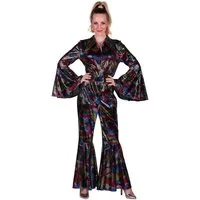 thetru Kostüm Disco Catsuit schwarz, Ein glänzendes Beispiel für eine 70er Jahre Dancing Queen!