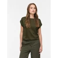 Vila Kurzarmshirt VIELLETTE S/S SATIN TOP - NOOS Kunstfaser, regular fit