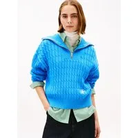 Tommy Hilfiger Troyer CO CABLE MID GG 1/2 ZIP LS SWT mit Zopfmuster