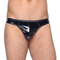Black Level String Lack-String für Männer - schwarz (1-St) glänzend