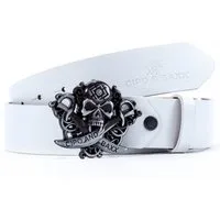 Cipo & Baxx Ledergürtel Herren Gürtel BA-CG146 (1-St) mit Totenkopfschnalle und Logo