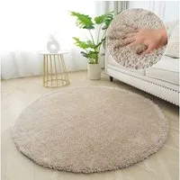 Bruno Banani Hochflor-Teppich Dana Teppich, Kundenliebling, rund, Höhe: 30 mm, unifarben, Mikrofaser Teppiche, Wohnzimmer, Schlafzimmer, Esszimmer