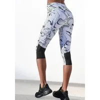 LASCANA ACTIVE Caprileggings White Marble Sporthose mit Mesheinsätzen