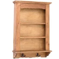 DESIGN DELIGHTS Wandregal WANDREGAL "COUNTRY", Altholz massiv Holz, 68 cm, Küchenregal mit Hak