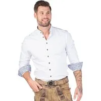 Orbis Textil GmbH & Co. KG Trachtenhemd Trachtenhemd - DOMENIK - weiß/kornblau