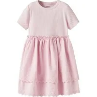 Name It Minikleid NMFHAVELLE SS DRESS Baumwollmischung, regular fit, Lochstickerei