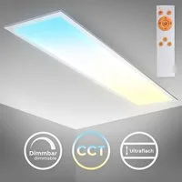 B.K.Licht Deckenleuchte LED Panel 100x25cm dimmbar 24 Watt 2200 Lumen ultra-flach Weiß BKL1326, Dimmfunktion, LED fest integriert, Farbwechsler, Neutralweiß, Kaltweiß, Warmweiß, Deckenlampe CCT 3000K-6500K inkl Fernbedienung Timer Nachtlicht Memory