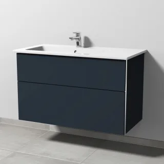 Sanipa 3way Keramik-Set Venticello Keramik-Waschtisch und Unterbau mit 2 Auszügen, Marine-Matt BP3251R