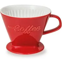 Creano Handfilter Creano Porzellan Kaffeefilter (rot) Größe 4, Porzellan, für Filtergröße 4