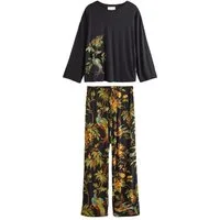 LAURA ASHLEY Pyjama Laura Ashley langärmeliger Attleton Schlafanzug (2 tlg)
