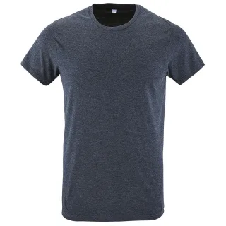 SOLS Herren Regent Slim Fit T-Shirt mit kurzen Ärmeln (Heather Denim)