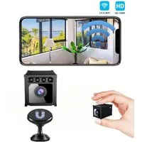 Fyrove Überwachungskamera Mini WLAN Innenkamera, 1080P Full HD, 150° Weitwinkel, Nachtsicht, (Bewegungserkennung, App-Steuerung, 800-mAh-Akku, Magnethalterung, microSD/Cloud)