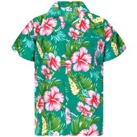 King Kameha Hawaiihemd Hibiscus NEW Funky Hawaii-Hemd Kurzarm Front-Tasche Stylish Unisex