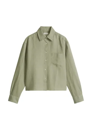 Marc OPolo Casual - Leinenbluse regular Fresh Sage - Gr. - 34