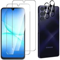 CLM-Tech Displayschutzglas 2X für Samsung Galaxy A17 5G, Panzerfolie 2X Kameraschutz 4er Set Kameraglas Panzerglas 9H Glas Folie, 4 Stück, Anti-Fingerabdruck und blasenfreie Anbringung