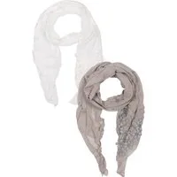 Cassandra Accessoires Schal Romantik, (2er-Set), mit verspielten Blumendetails