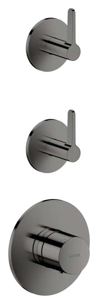 Hansgrohe Thermostatmodul Unterputz AXOR One für 2 Verbraucher mit Hebelgriff polished black chrome 48722330